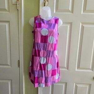 ESPIRIT Vintage 90s Pink & Purple Geometric Go Go Dress Size 5/6